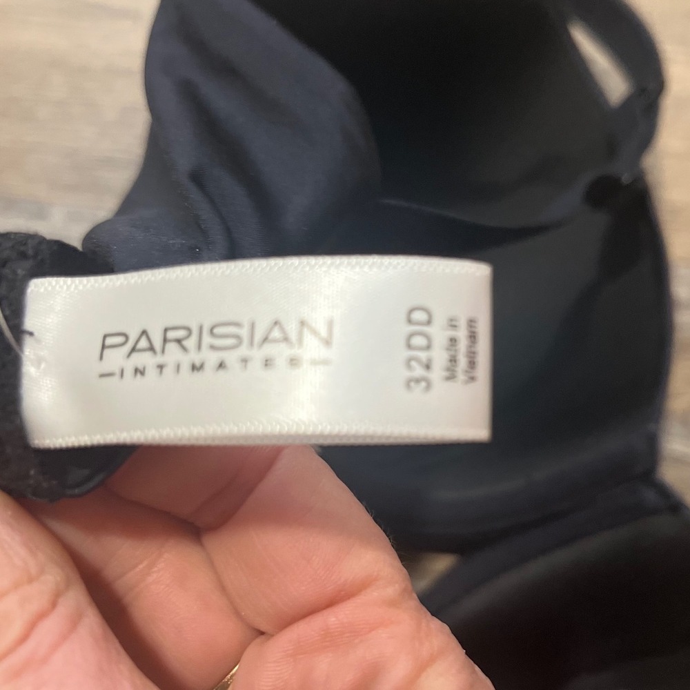 Parisian Intimates Black Light Lined Balconette Bra 32DD Underwire 2008B300 NEW - Picture 7 of 9